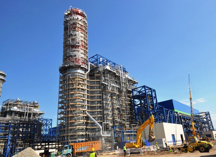HRSG and stack during construction